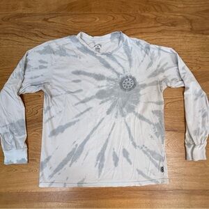 Billabong Light Gray Tie-Dye Crew Tee with Subtle Logo